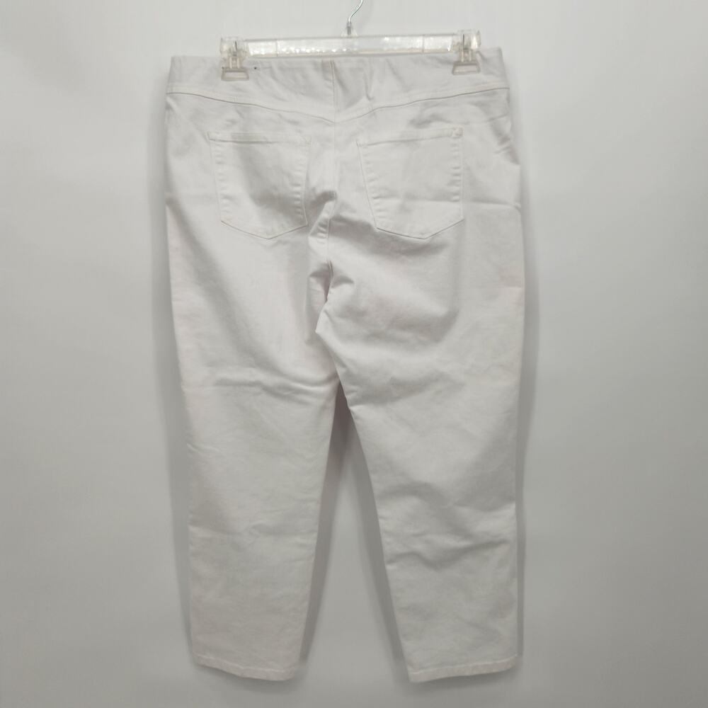 Soft Surroundings White Denim Elastic Waistband Pull on Cropped Jeans Women's XL - Picture 9 of 9